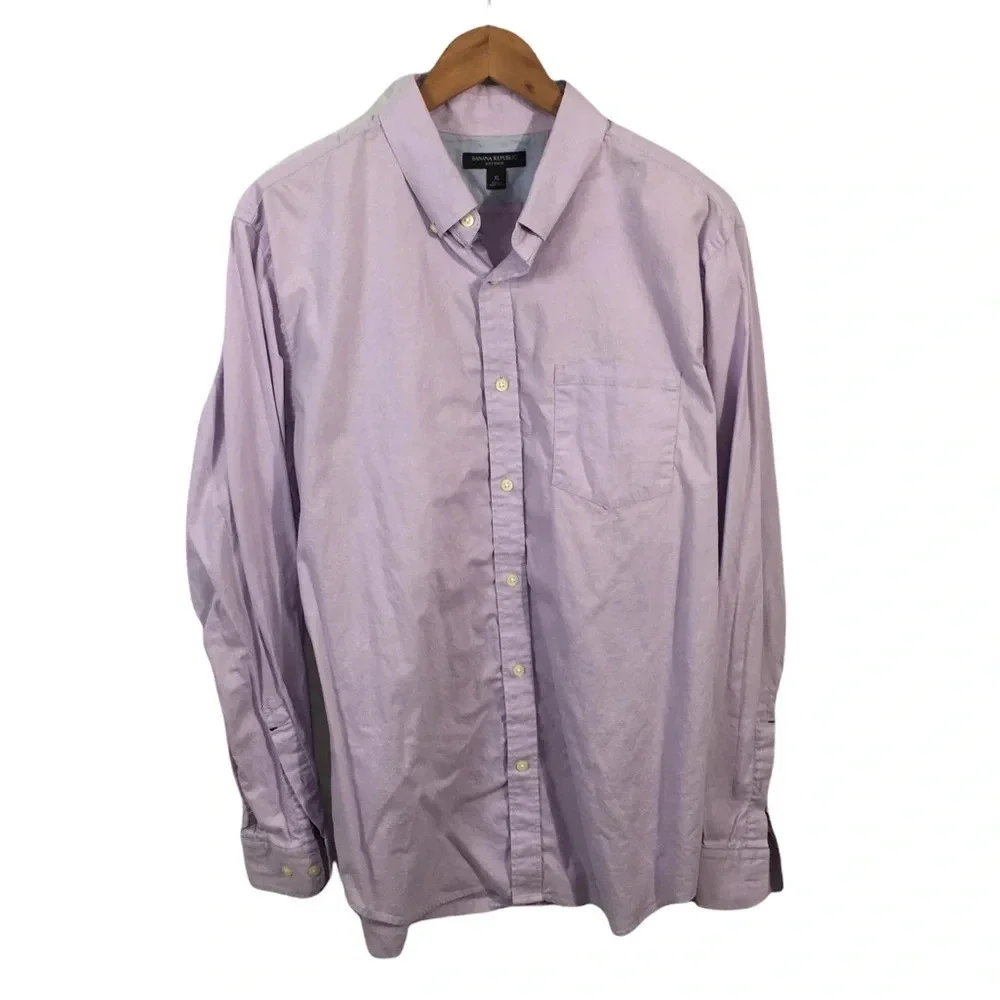 BF742 Mens BANANA REPUBLIC Soft Wash Button Down Shirts XL
